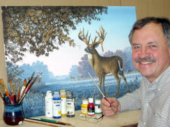 Larry painting Big Country Bucks