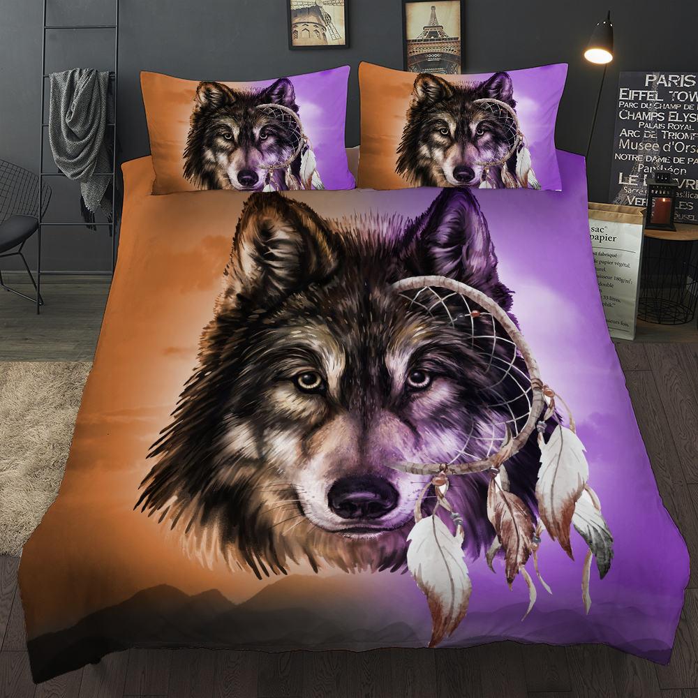 Unqie Designed Animal Bedding Set Wolf 3d King Size Duvet Cover