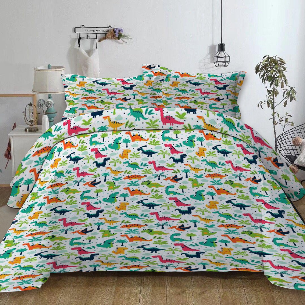 Dinosaur Printed Bedding Set For Boy Funny Cute 3d Cartoon Duvet