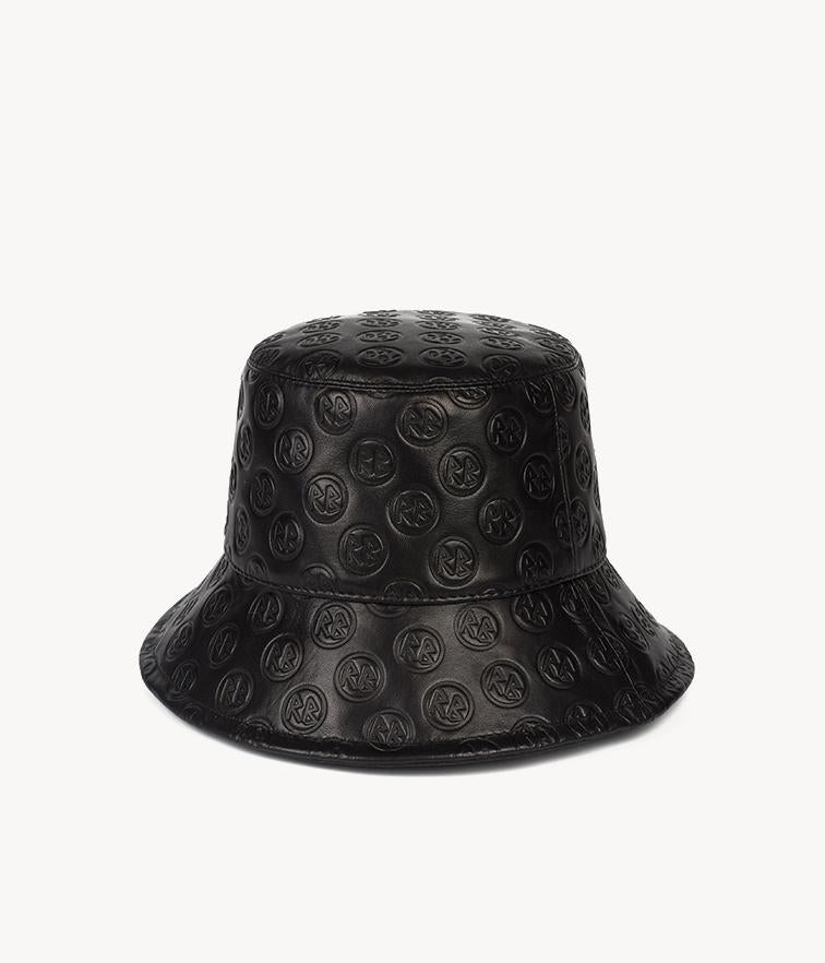 mcm leather bucket hat