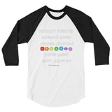 Please Kindly Remove your crown chakra from your root chakra unisex 3/4 sleeve raglan shirt