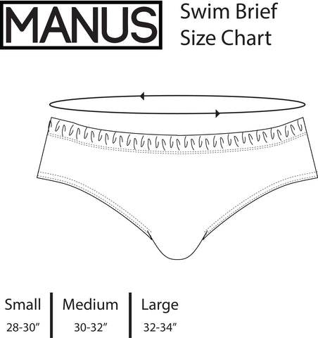 Manus Swimwear size chart