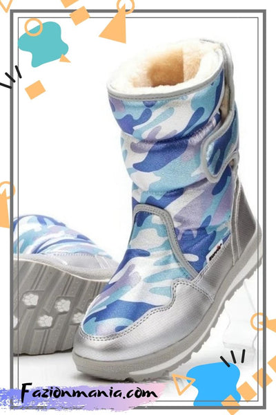 Boys Camouflage Style Boots Winter Shoes