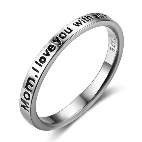 925 Sterling Silver Love Mom Ring