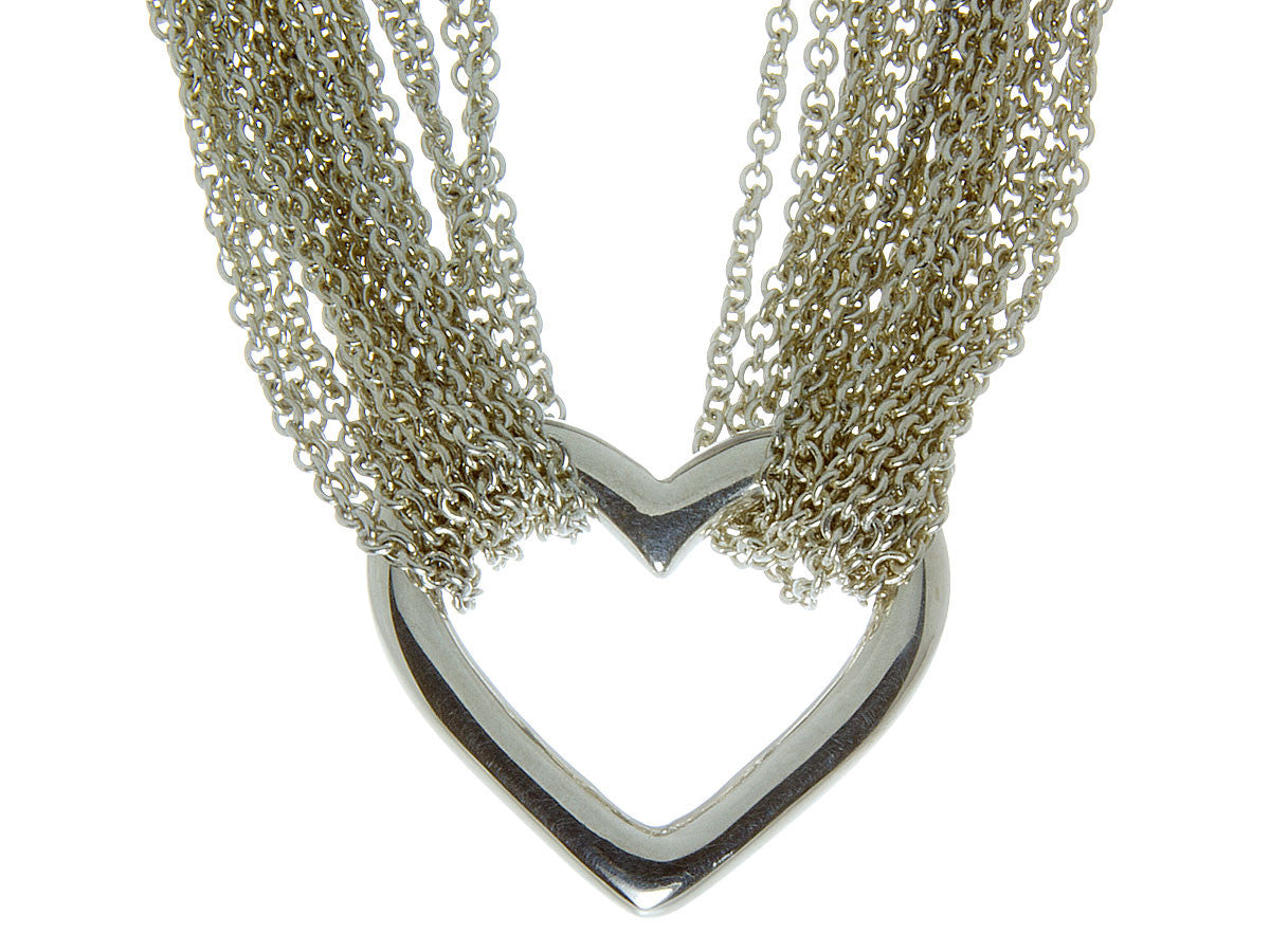 tiffany multi strand heart necklace