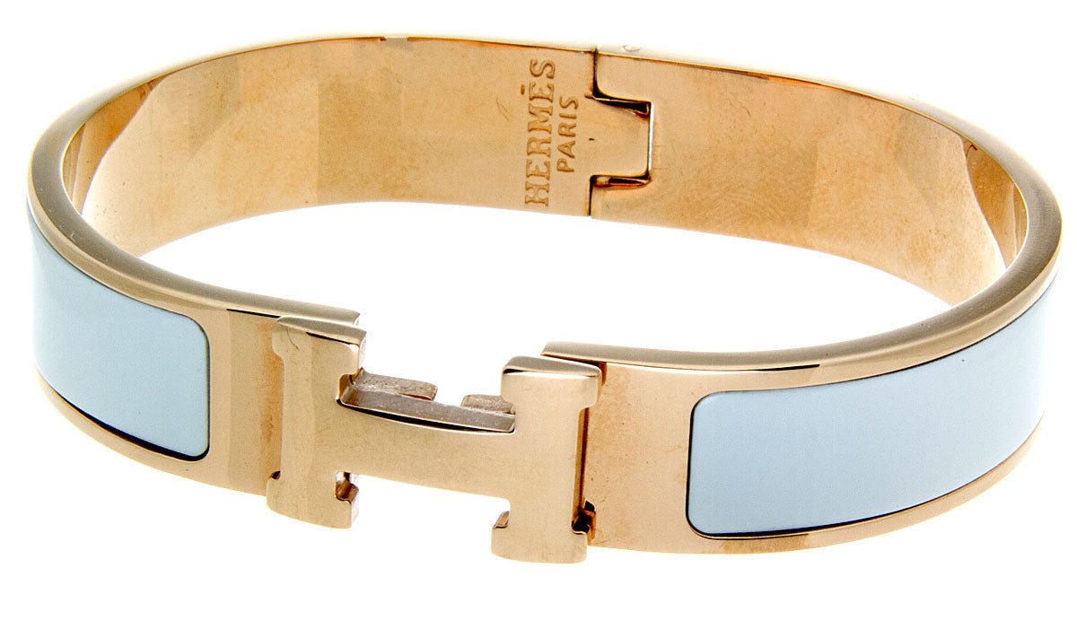 hermes h enamel bracelet