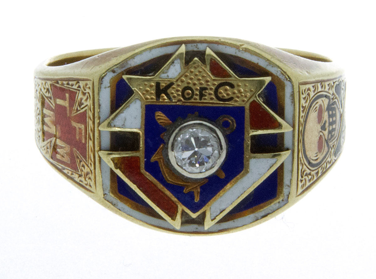 Vintage Diamond Knights of Columbus Ring Chicago Pawners & Jewelers
