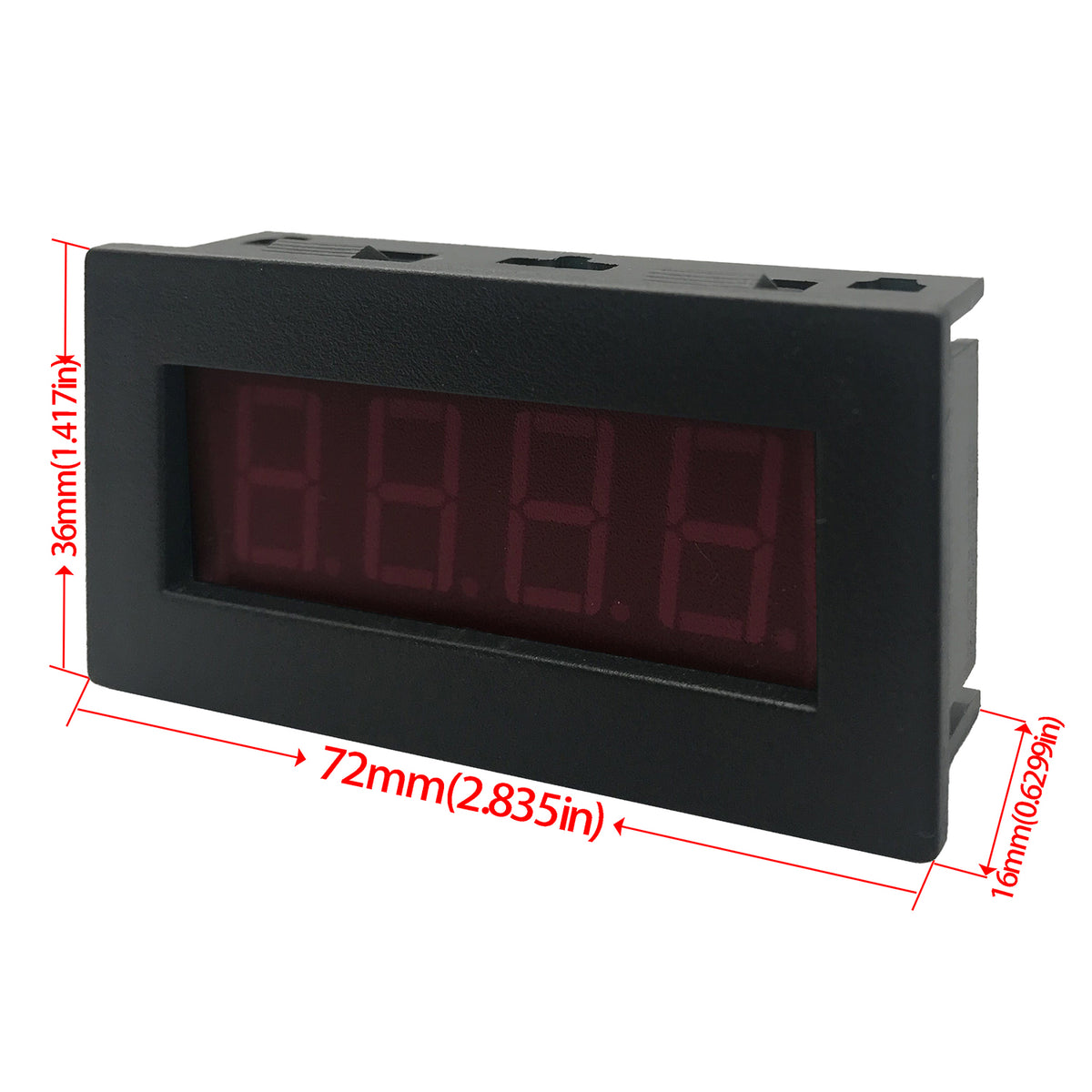 4 Digital LED Display Tachometer RPM Speed Meter Panel Inductive Hall Effect Sensor NPN Proximity Switch Red/Blue Blue 