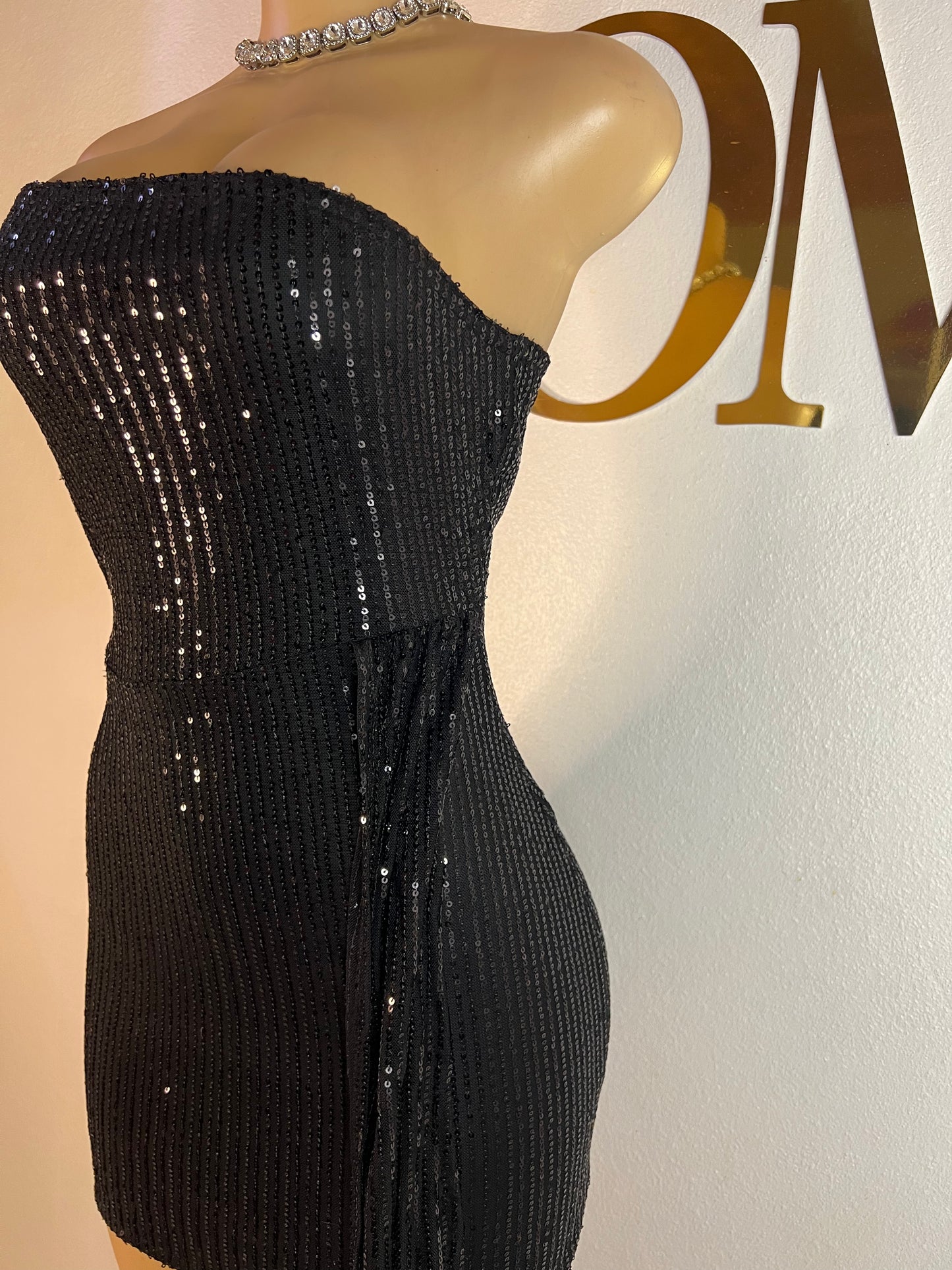 Tara Sequin Dress (Black)