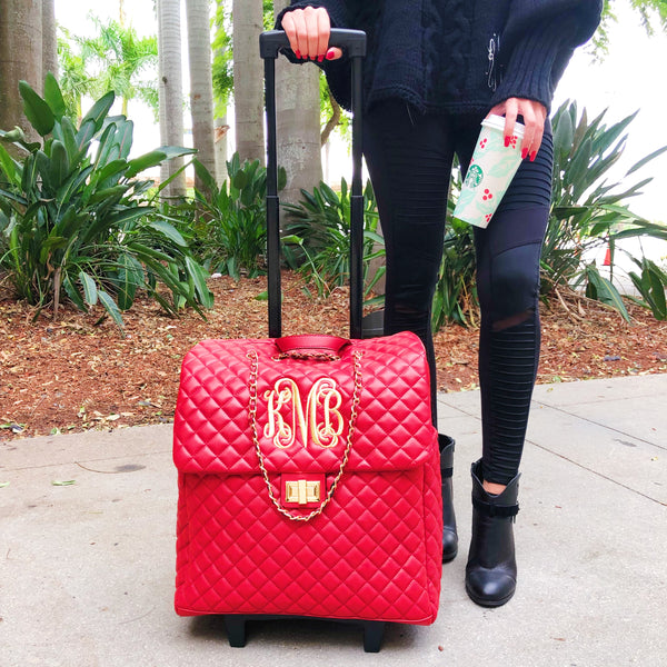 monogrammed rolling luggage