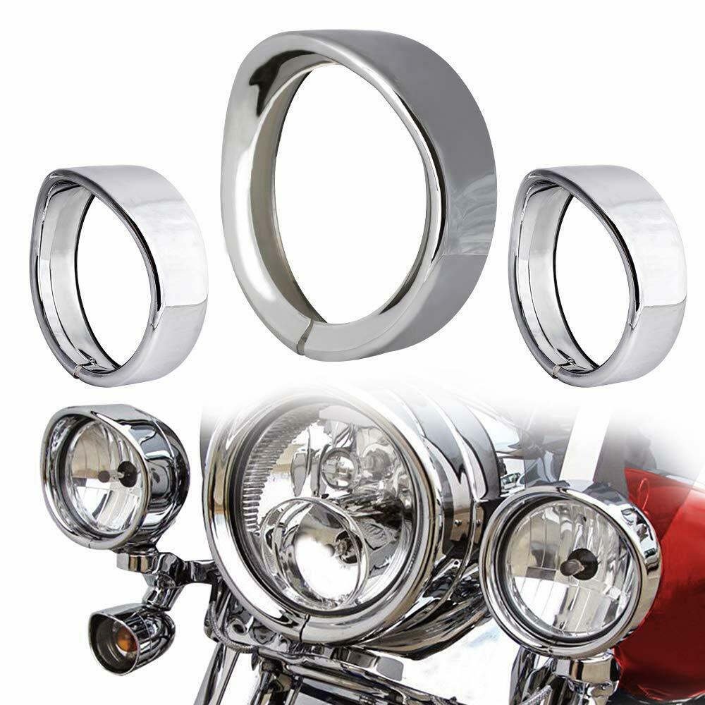 7" Headlight Trim Ring Visor Cover For Harley Electra Glide Ultra Classic FLHTCU