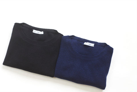 Lucy Nagle black cashmere waffle kit sweater 