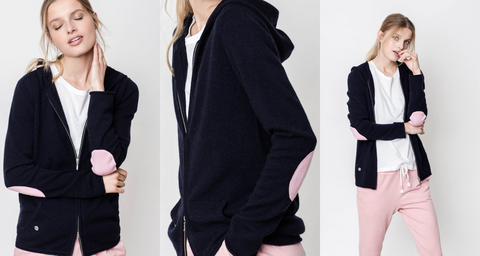 Lucy nagle cashmere navy zip cardigan