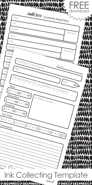 InkJournal Pen and Ink Collecting Template