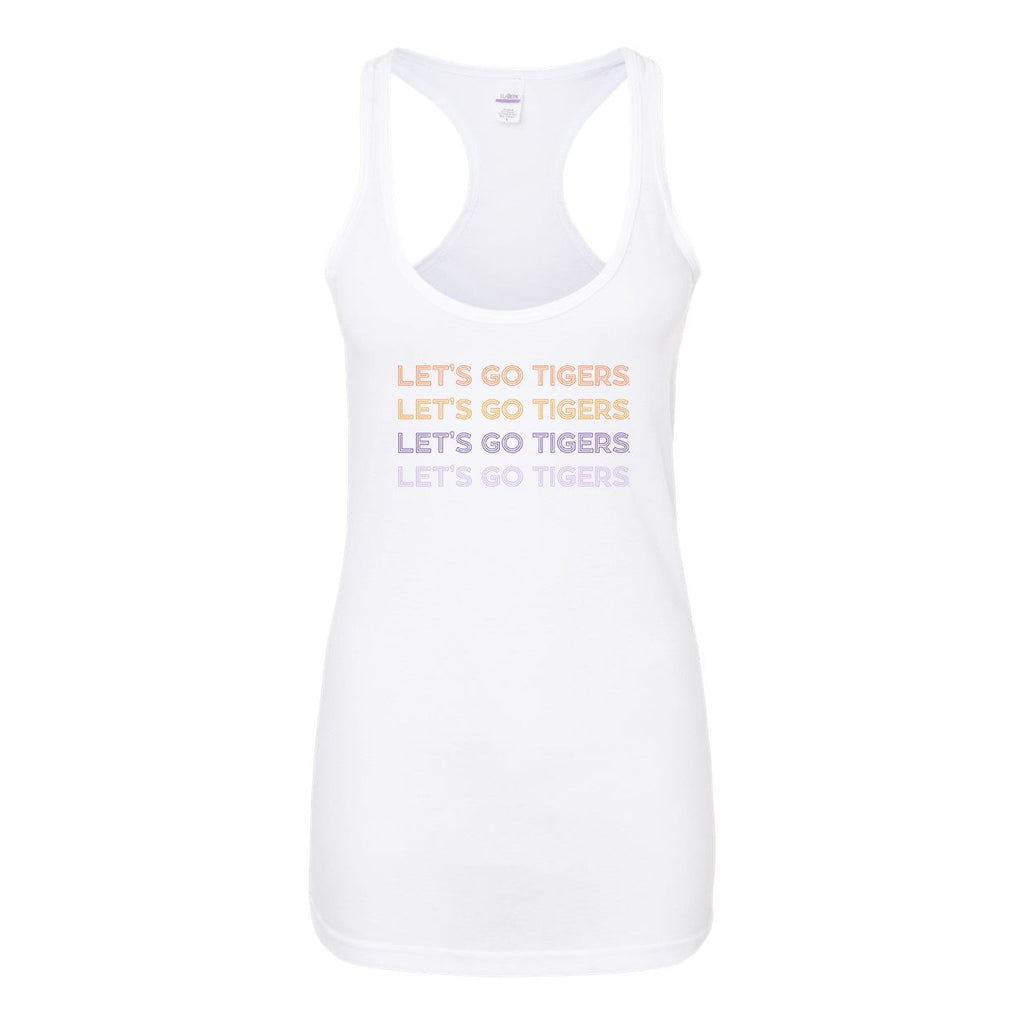 Clemson Universtiy Neon Nights Women's Racerback Tank Top in White