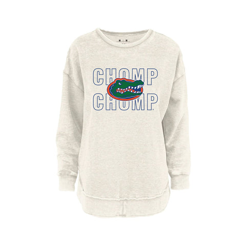 Outline Poncho Fleece Crew in Ivory - University of Florida