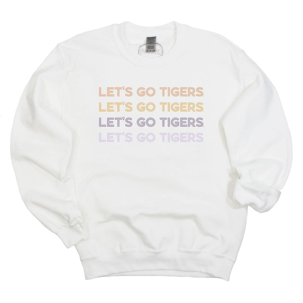 Clemson Universtiy Neon Nights Crewneck Fleece in White