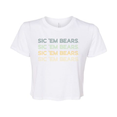 Baylor University Neon Nights Crop Short Sleeve T-shirt in White