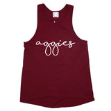 Aggies Pride Script Open Back Tank