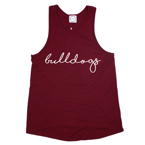 Bulldogs Pride Script Open Back Tank