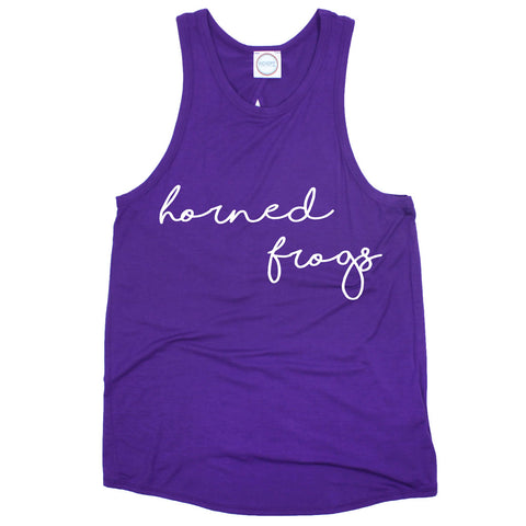 Horned Frogs Pride Script Open Back Tank