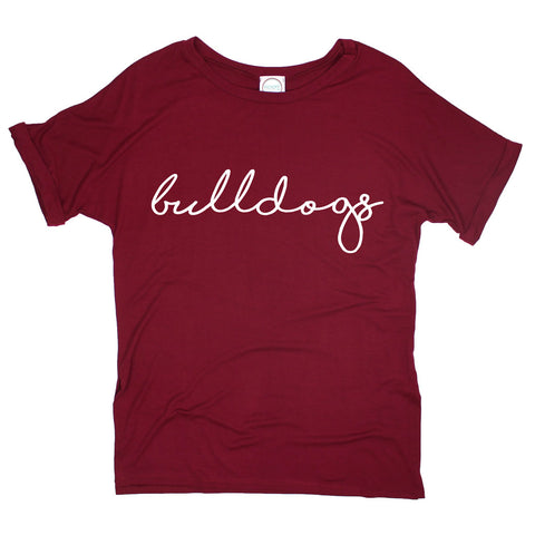 Bulldogs Pride Script Side Slit Tee