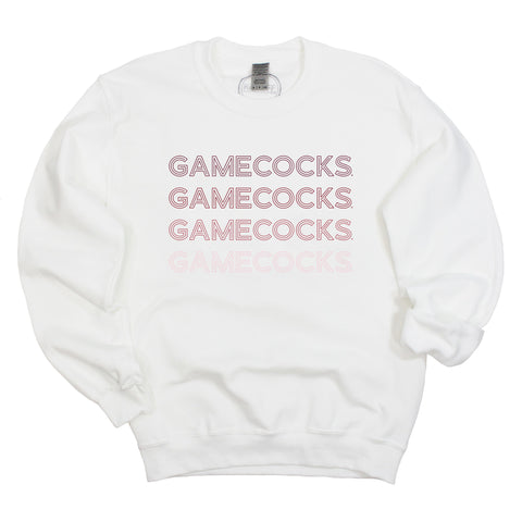 University of South Carolina Neon Nights Crewneck Fleece in White