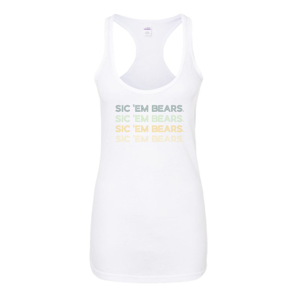 Baylor University Neon Nights Women's Racerback Tank Top in White