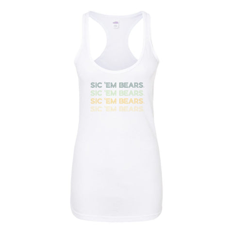 Baylor University Neon Nights Women's Racerback Tank Top in White