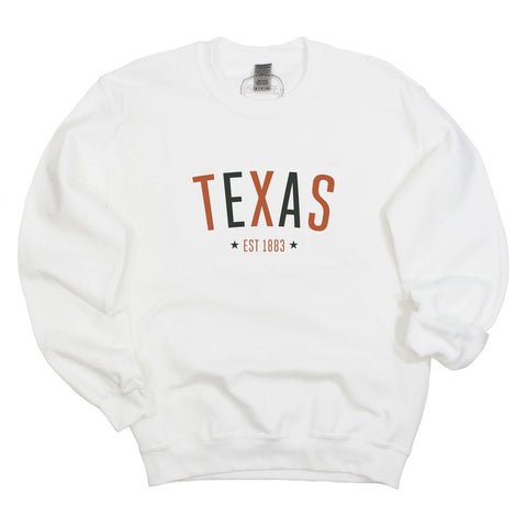 University of Texas at Austin (The) Star Arch Crewneck Fleece in White