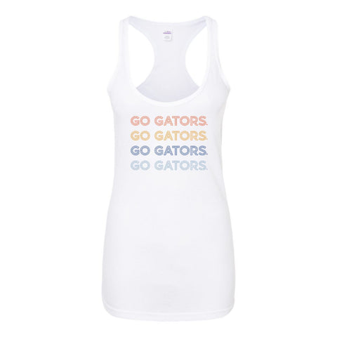 University of Florida Neon Nights Women's Racerback Tank Top in White