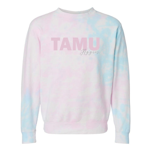 Texas A&M University Spring Fling Tie-Dye Sweatshirt in Cotton Candy