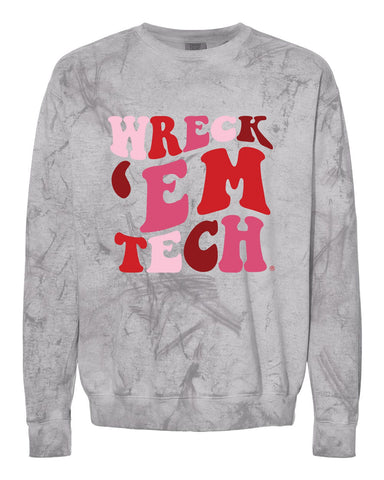 Groovy Washed Crewneck Fleece in Smoke - Texas Tech University