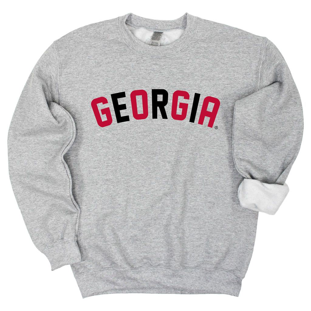 Glory Days Crewneck Fleece in Heather Gray - University of Georgia