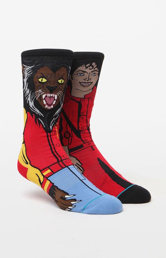 Stance Michael Jackson Crew Socks in Red 