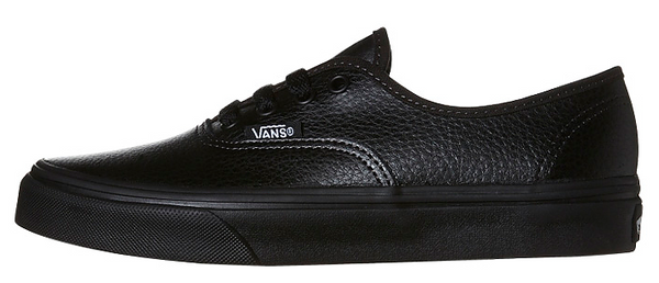 vans authentic leather black mono cheap 