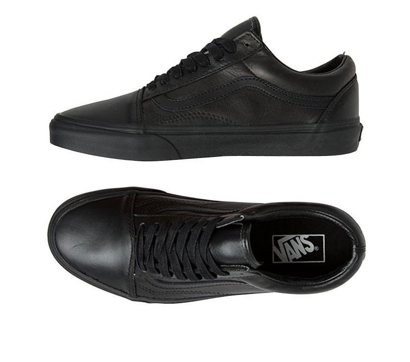 vans black mono leather