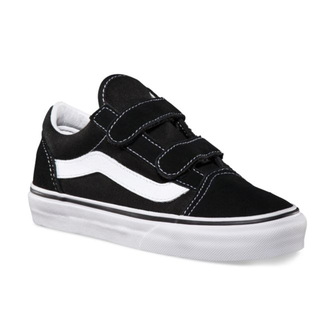 black old skool velcro vans