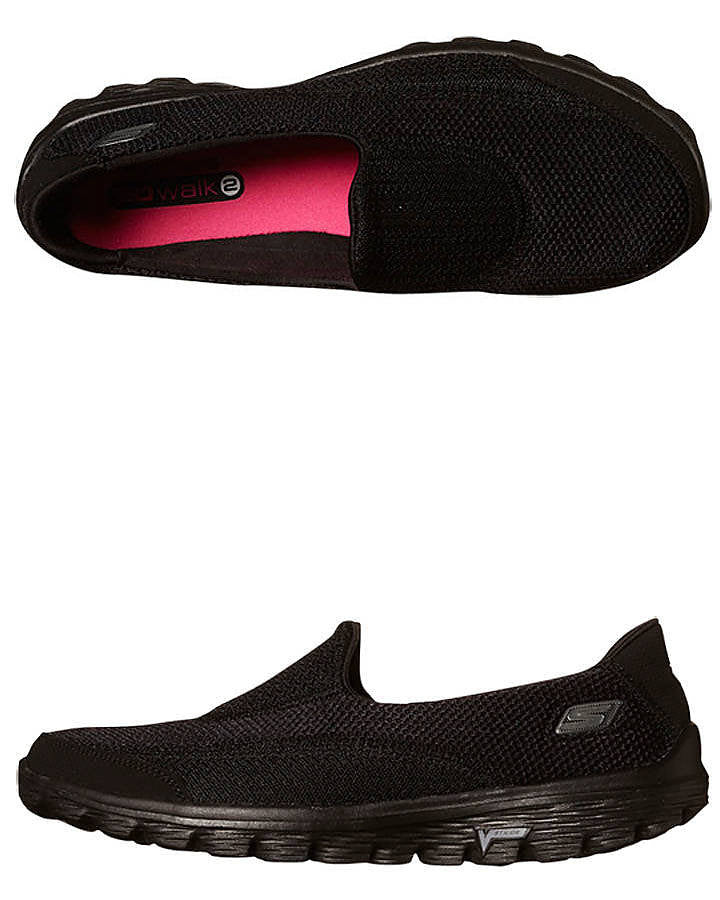 skechers go walk black leopard