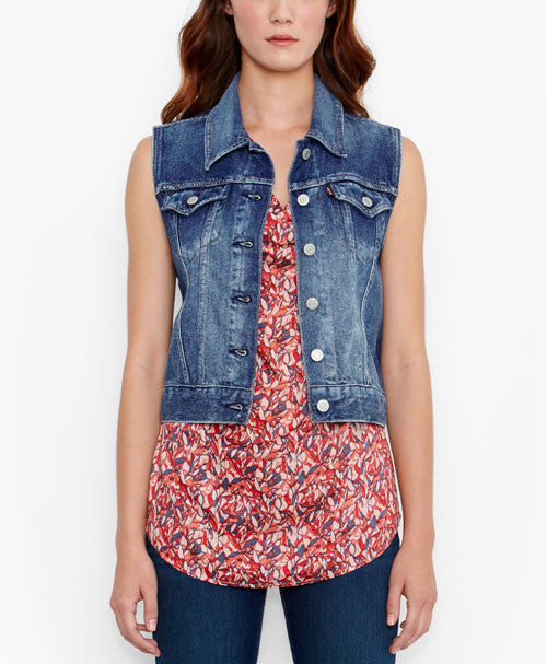 levi's trucker vest womens