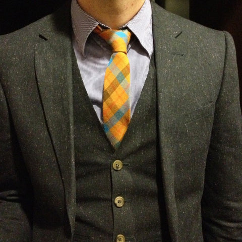 vintage tie wool tweed suit