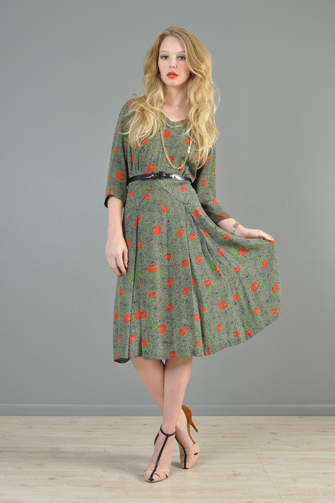 1940s Apple Tree Novelty Dress | BUSTOWN MODERN