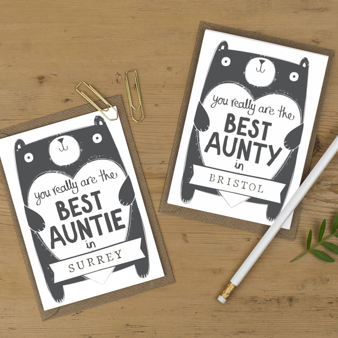 Personalised Best Aunty Or Auntie Birthday Card Tandem Green