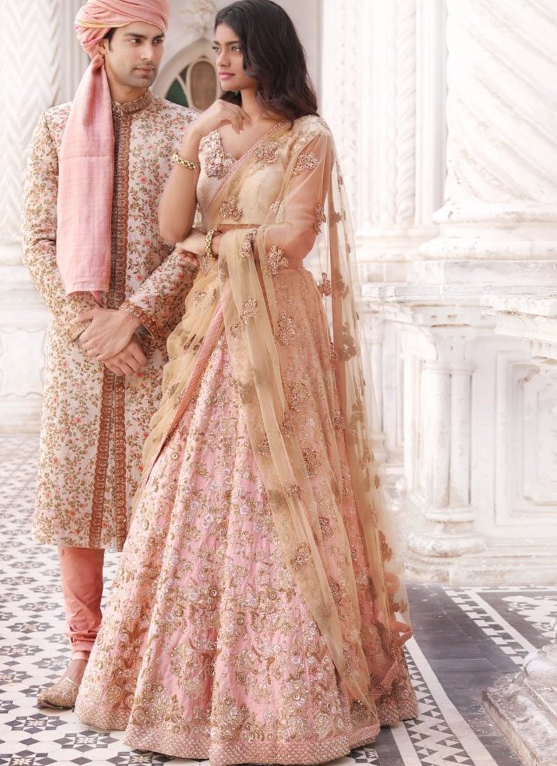 bridal lehenga baby pink