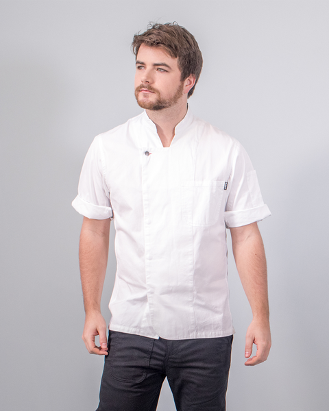 men's white chef work shirt