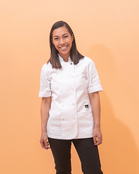 women's white chef shirt