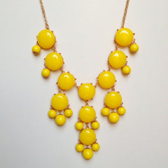 Yellow Bubble Bib Statement Necklace