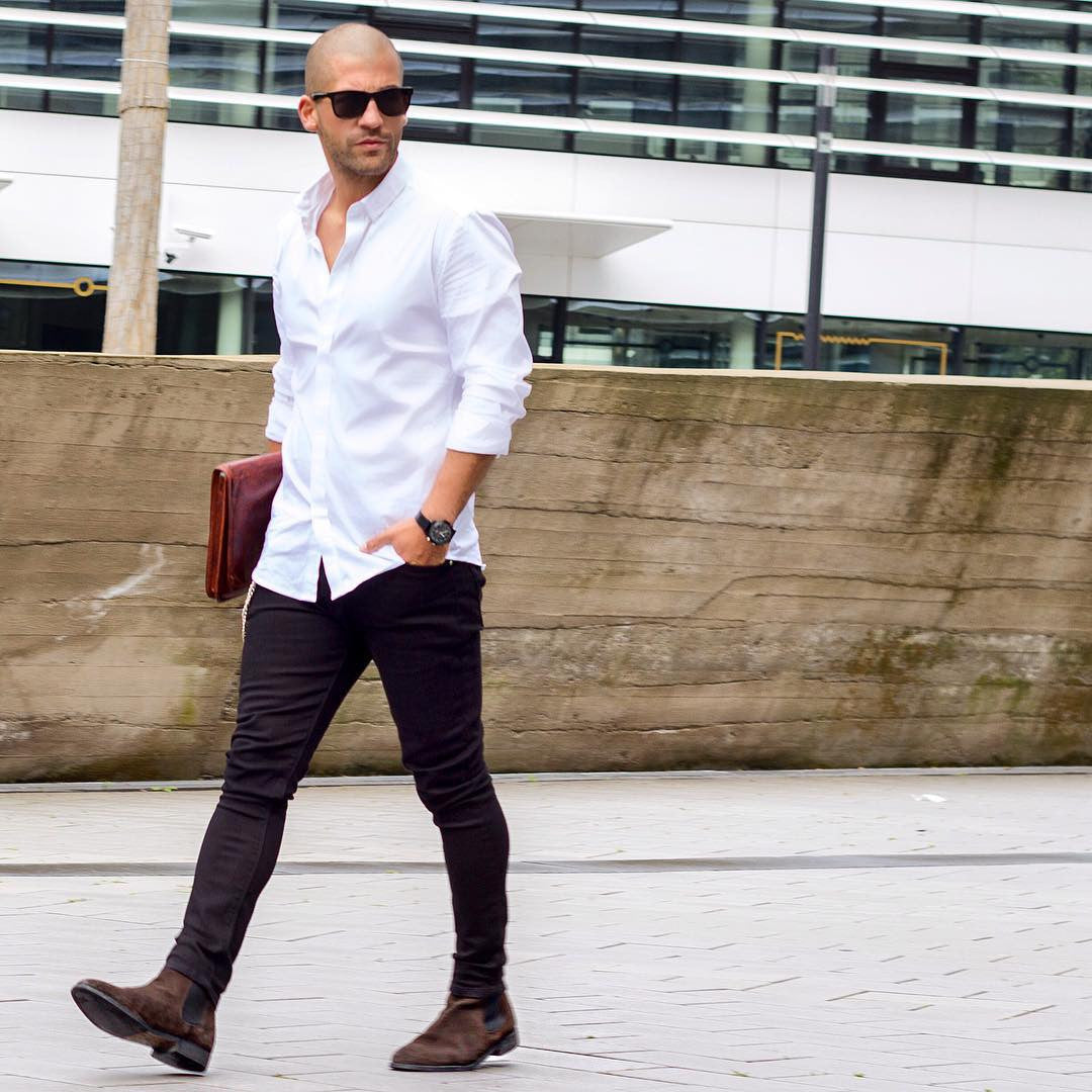 mens outfit white shirt