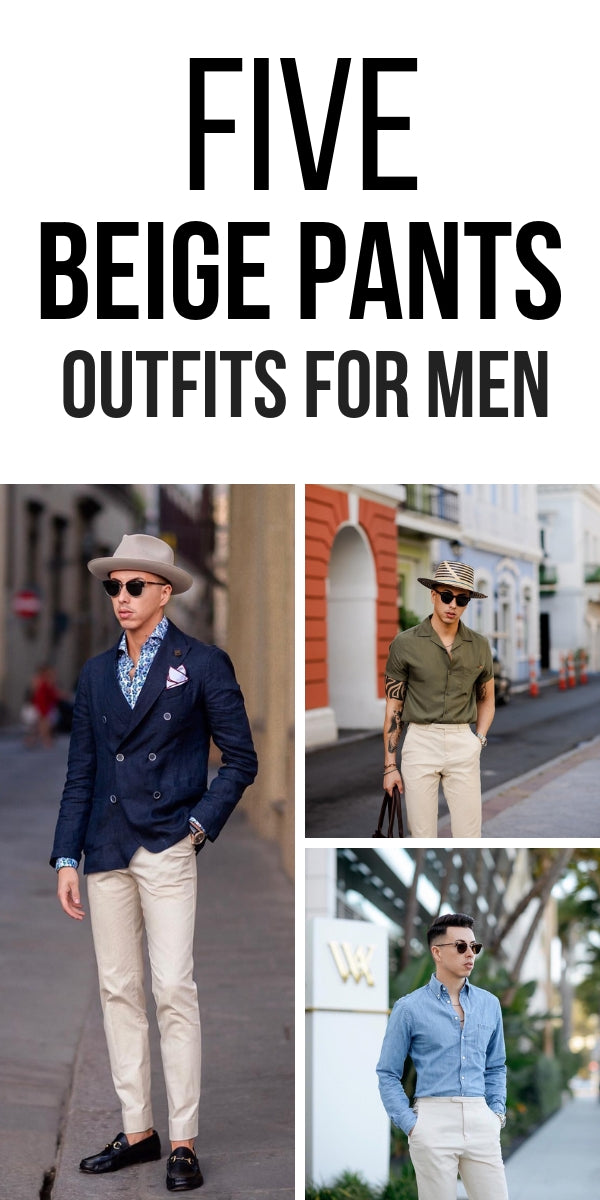 Love wearing beige pants? Look no further. We've curated 5 most amazing beige outfit ideas for men that you won't want to try. #beige #pants #outfits #mens #fashion #street #style
