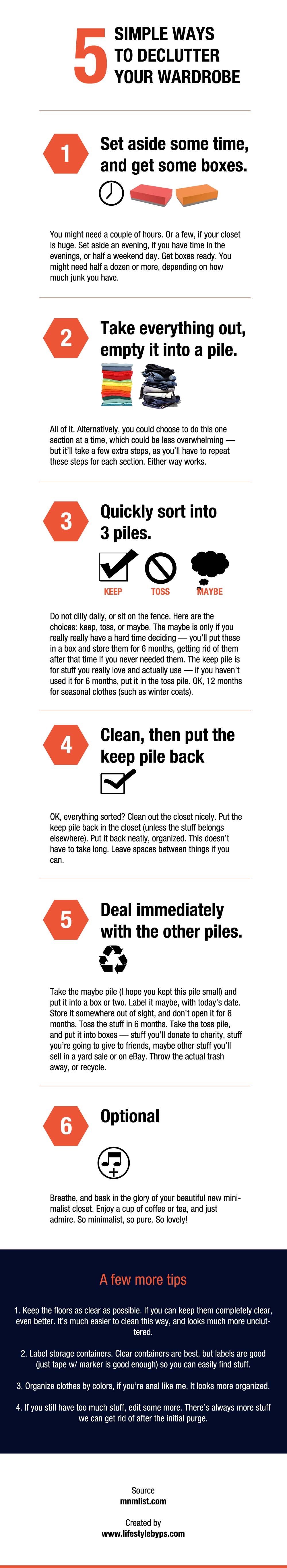 5 simple ways to declutter your wardrobe infographic